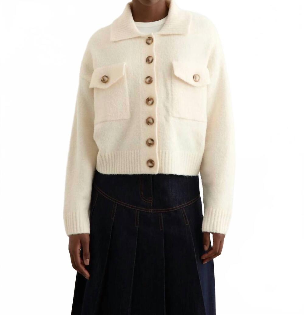 NEW ANNA QUAN reagan boucle knit jacket in silence